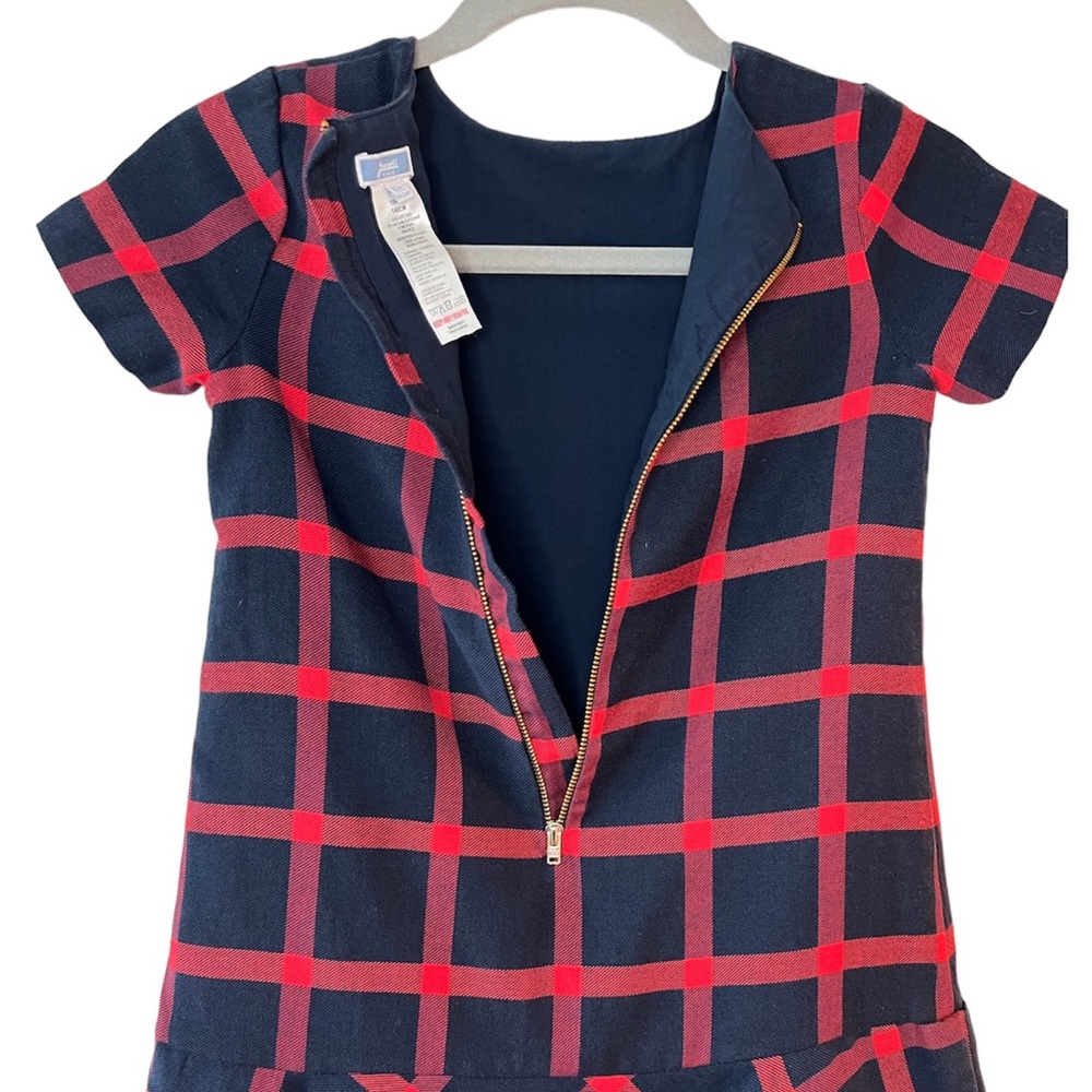 Jacadi Paris Girls Navy Plaid Drop Waist Dress size 10Y - Picture 4 of 6